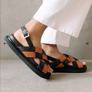 Alohas Marshmallow Black Tan Sandals